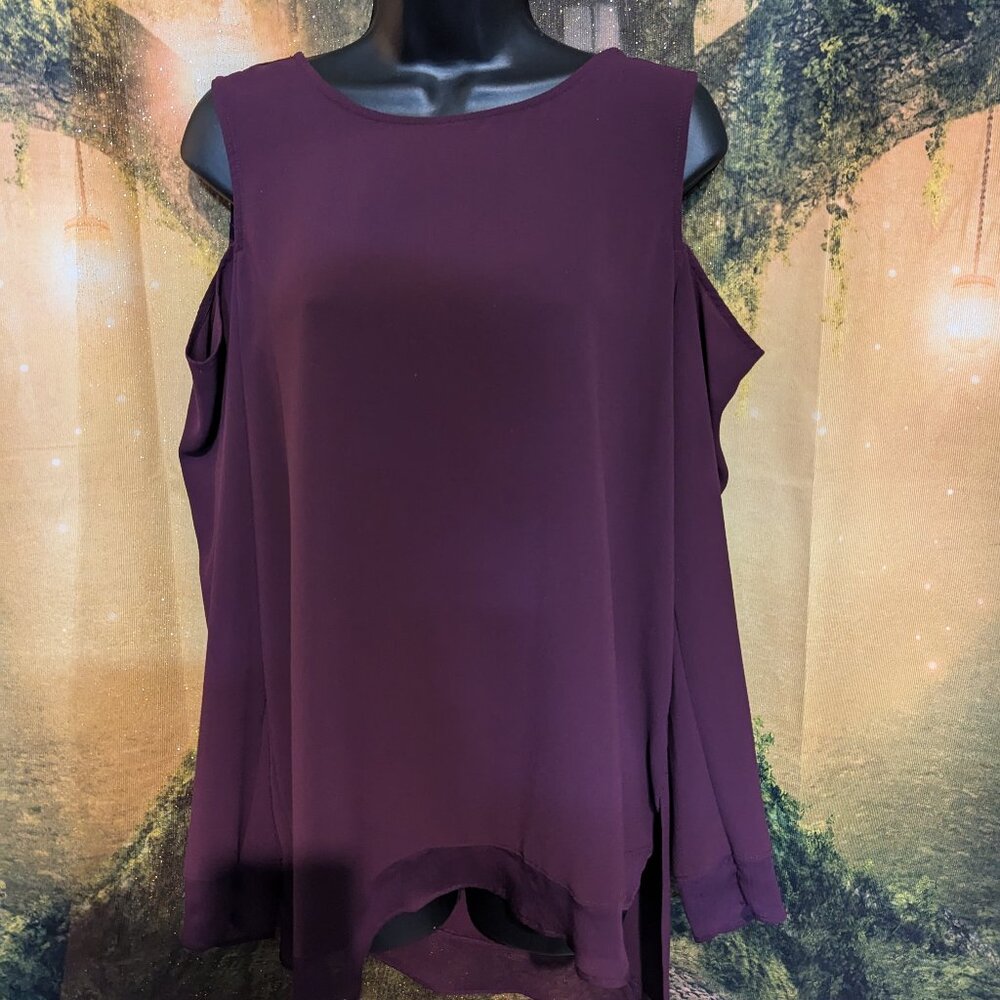 159. VeraWang Burgandy Blouse - Medium